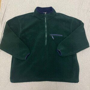 L.L.Bean Men's VIntage Sherpa Fleece Half-Zip Jacket Green SIze XXL Tall